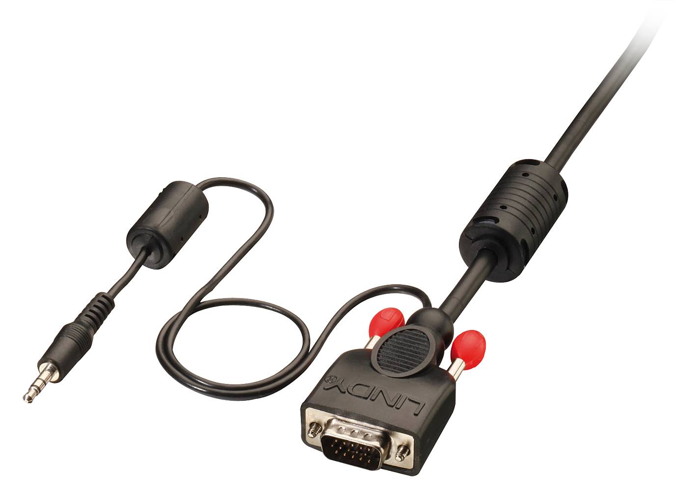 LINDY VGA / Jack Câble de raccordement Fiche mâle VGA 15 pôles, Fiche mâle VGA 15 pôles 1.00 m noir 37298 Câble VGA-1