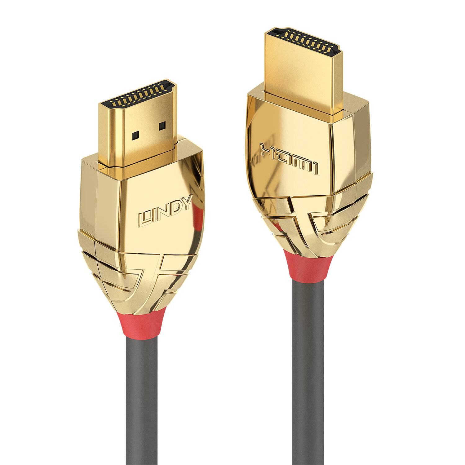 Câble de raccordement LINDY HDMI Fiche mâle HDMI-A, Fiche mâle HDMI-A 2.00 m gris 37862 4K UHD Câble HDMI-3