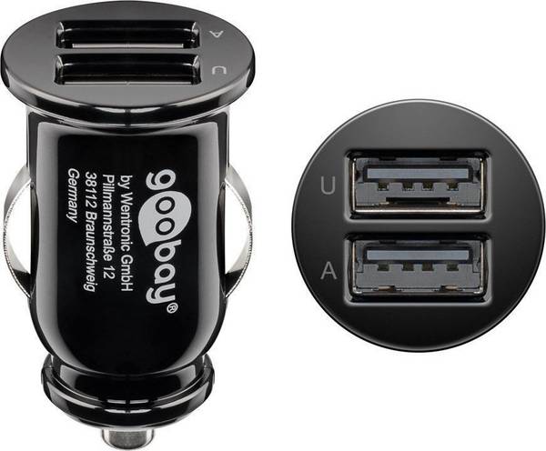 Dual USB Car Charger 2.1 Une prise allume-cigare, permet de charger jusqu'à deux périphériques USB simultanément,...