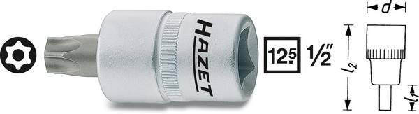 Douille-embout Tamper Resistant TORX® Profil TR 30 Longueur: 55 mm Hazet 992-T30H Propulseur: 1/2" (12.5 mm) 1 pc(s)