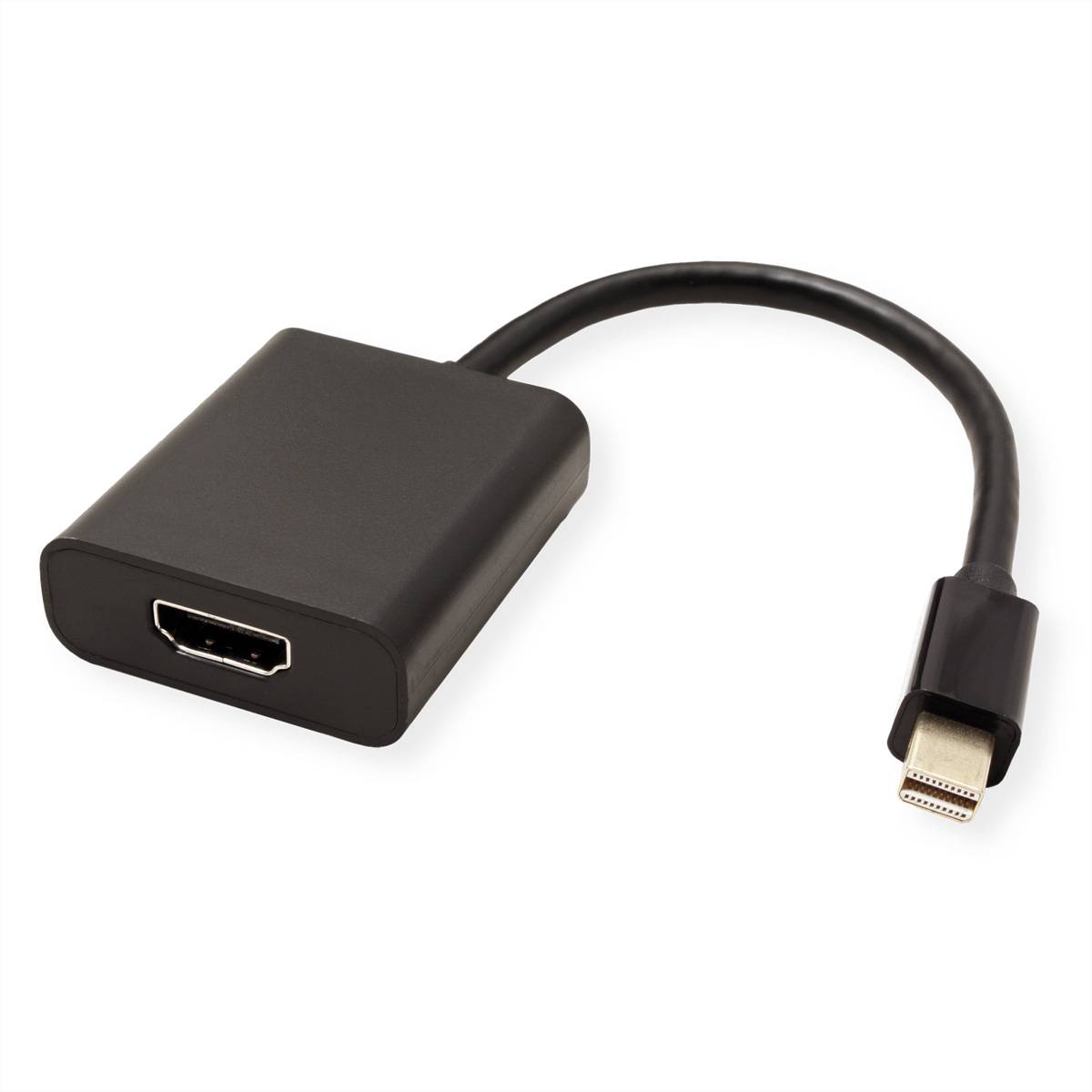 Câble adaptateur Value Mini-Display / HDMI Fiche mâle Mini DisplayPort, Prise femelle HDMI-A 0.15 m noir 12.99.3163 Câbl-1