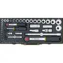 Jeu de clés à douille Proxxon Industrial métrique 1/4" (6.3 mm), 1/2" (12.5 mm) 56 pièces 23040