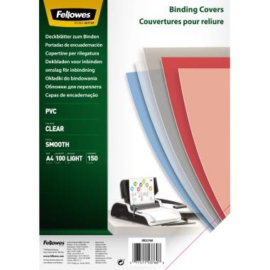 FELLOWES COUV A4 TRANSPARENT 150 MIC Pack de 100-0