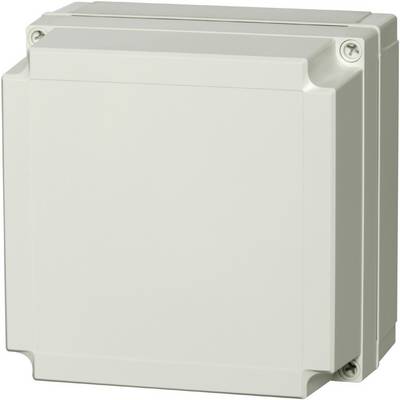 Un boîtier rectangulaire gris avec des vis à chaque coin, probablement destiné à contenir des composants électroniques ou des câblages.