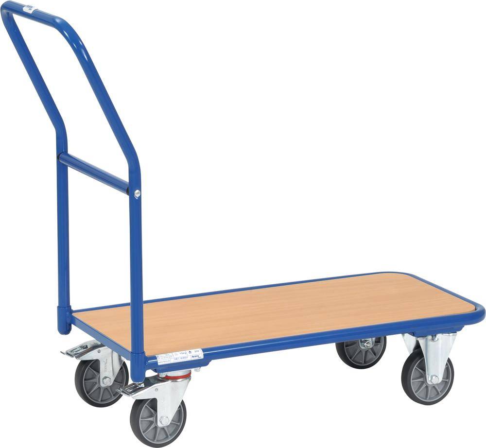 Chariot de magasin à dossier de poussée - 850 x 450 mm