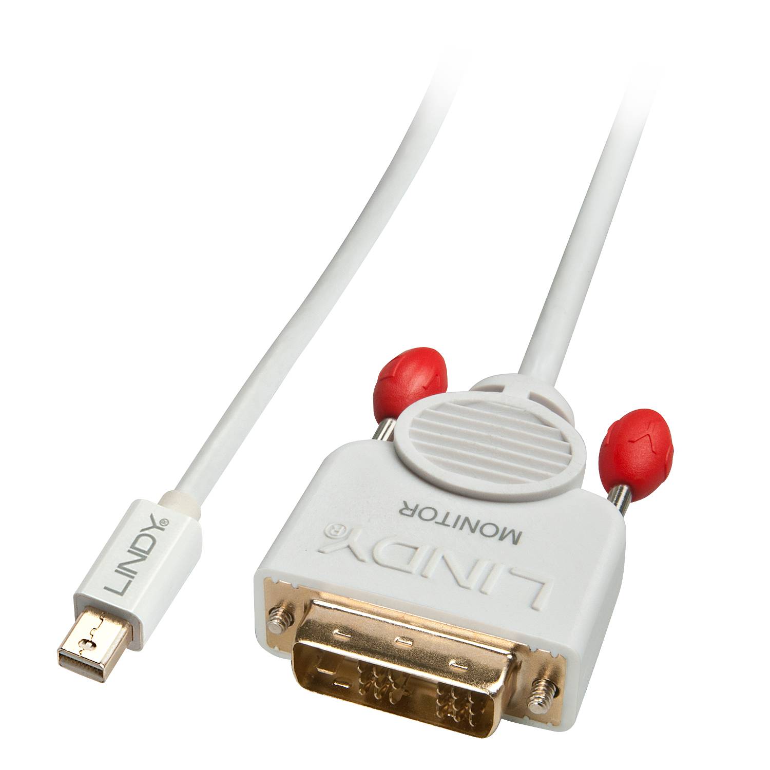 Câble adaptateur LINDY Mini-Display / DVI Fiche mâle Mini DisplayPort, Fiche mâle DVI-D 18+1 pôles 1.00 m blanc 41956 Câ-1