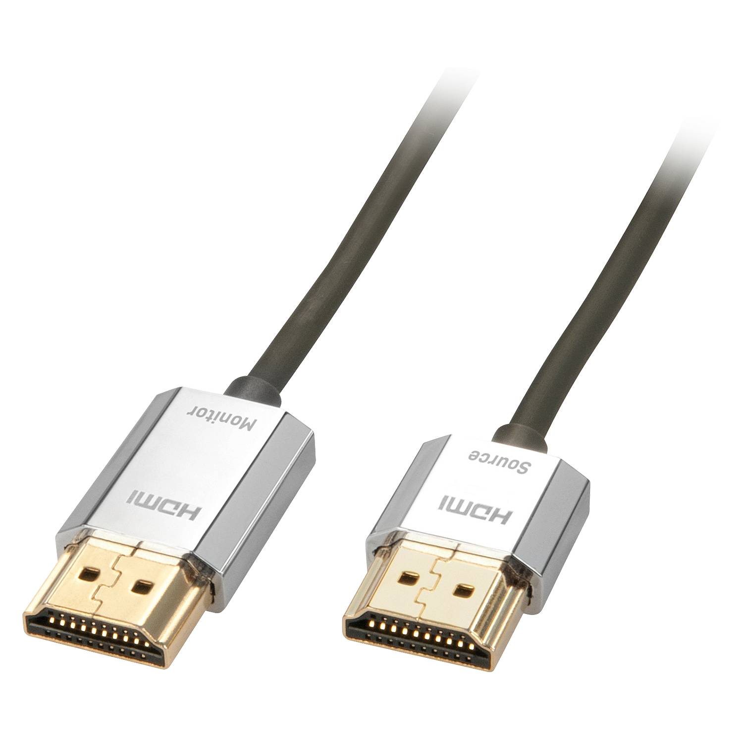 LINDY HDMI Câble de raccordement Fiche mâle HDMI-A, Fiche mâle HDMI-A 3.00 m gris 41675 conducteur OFC, rond, 4K UHD, bl-2