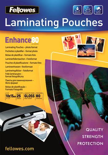 FELLOWES POCHETTES 10X15CM 80 MICRONS 25PK-1