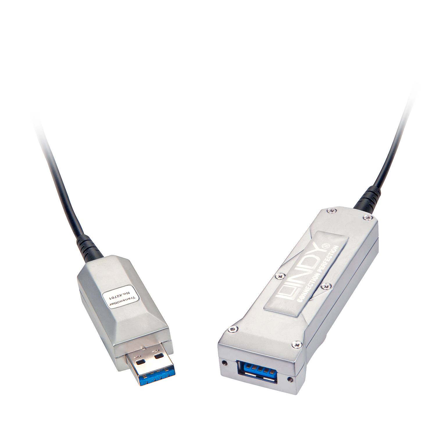 LINDY Câble USB USB 3.2 Gen1 (USB 3.0) USB-A mâle, USB-A femelle 50.00 m noir, gris 42701-1