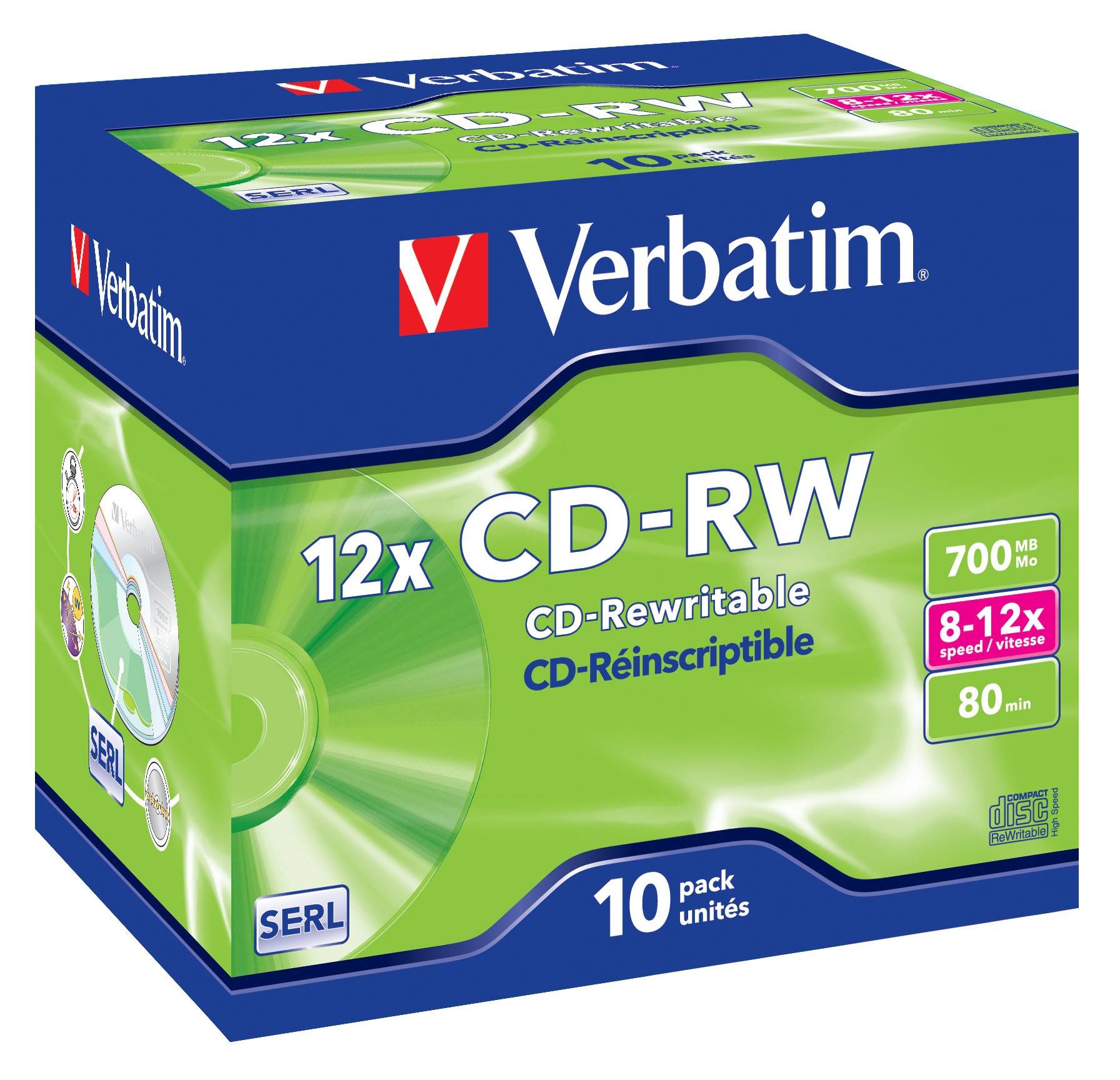 CD-RW/700MB 80Min 12x HiSpeed JC 10pk-1
