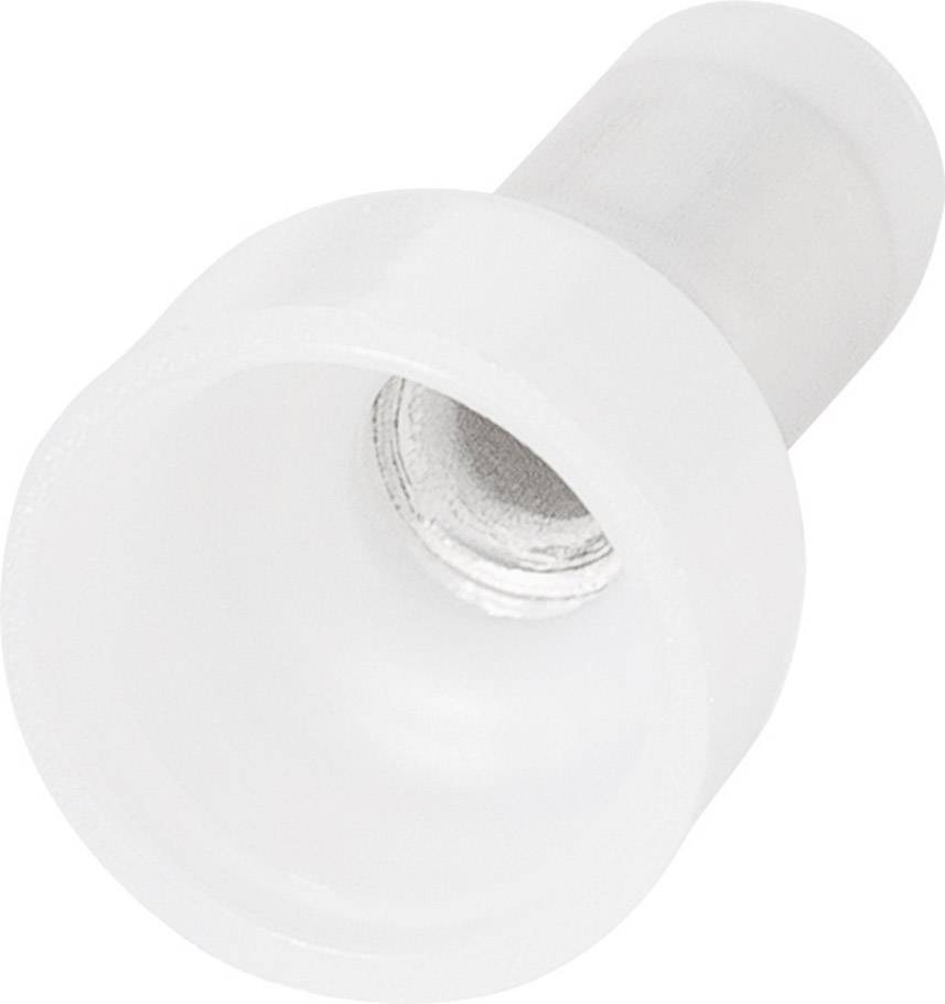Un raccord en plastique blanc avec une ouverture cylindrique servant à fixer une autre pièce.