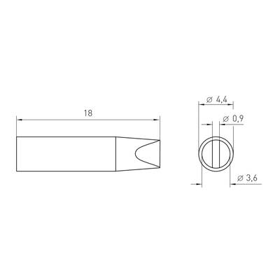 Weller RTM 036 S MS Panne de fer à souder forme de burin  Longueur de la panne 18 mm Contenu 1 pc(s)