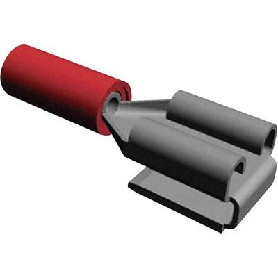 Cosse clip 6.3 mm x 0.8 mm TE Connectivity PIDG-FASTON 160834-5 avec dérivation 180 ° partiellement isolé rouge 1 pc(s) 
