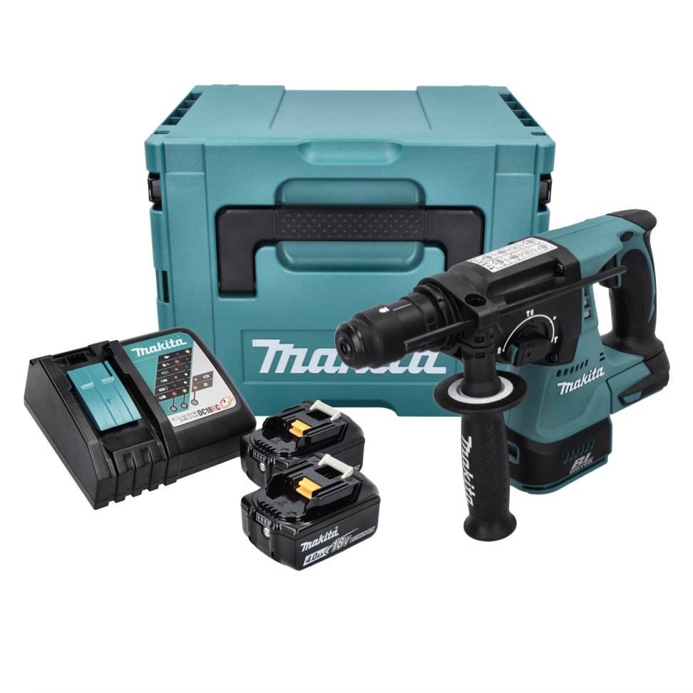 Marteau perforateur-burineur sans fil, Marteau perforateur sans fil SDS-Plus Makita DHR243RMJ Li-Ion 18 V 4 Ah + 2 batte-3