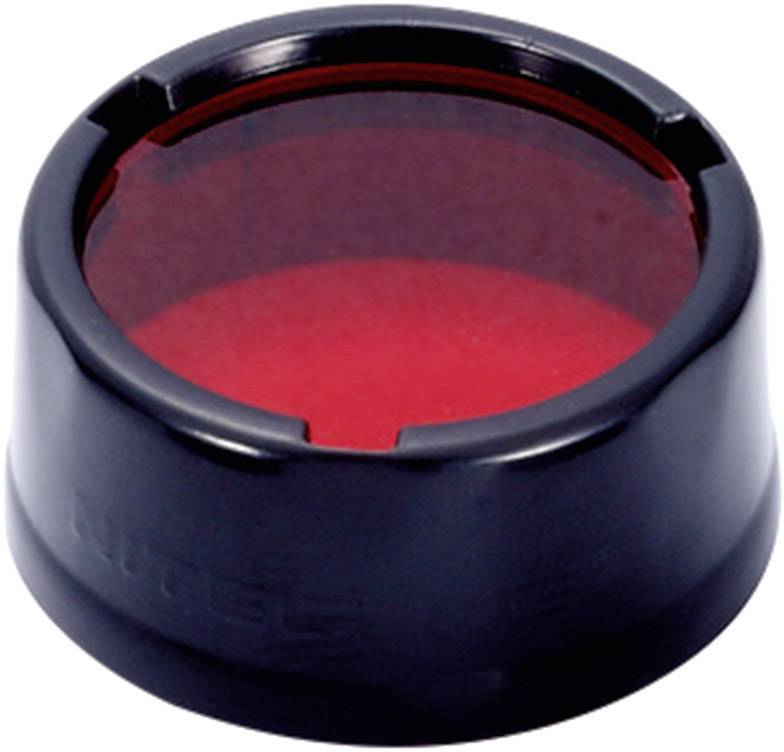 Cendrier rond noir avec des accents rouges à l'intérieur.