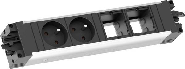 Bachmann 906.009 Bloc multiprise sans interrupteur  noir, gris contact de protection
