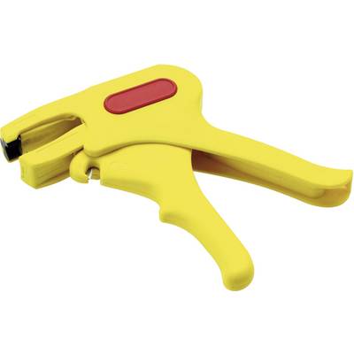 Un outil de fixation jaune avec un bouton rouge sur le dessus.