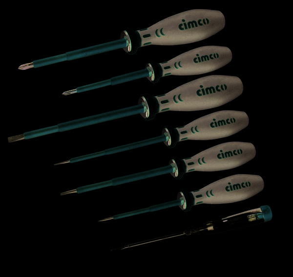 Cimco Cimco Werkzeuge VDE Jeu de tournevis 7 pièces vis à fente, cruciforme Phillips