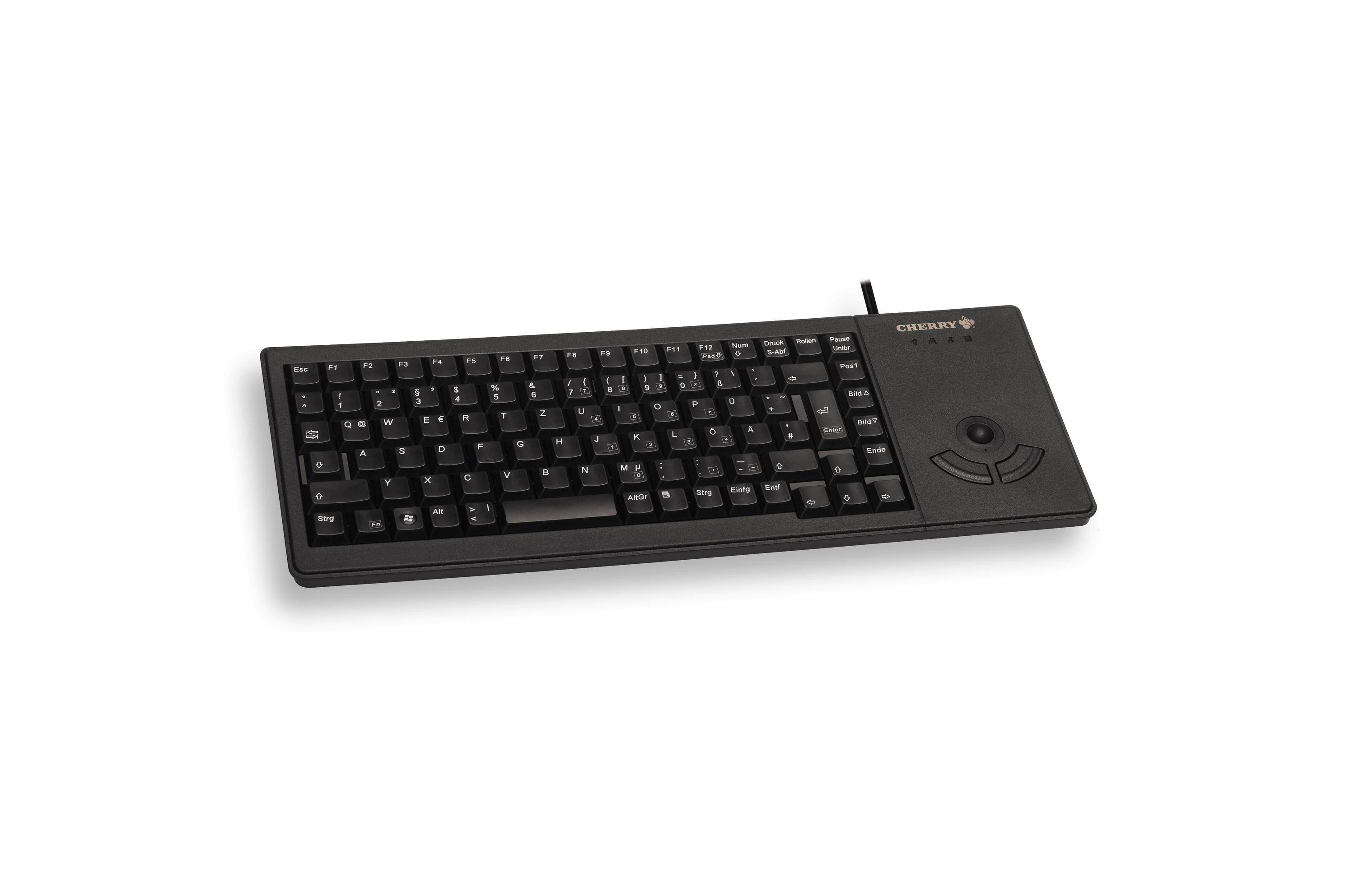Cherry clavier miniature + trackball azerty usb noir +2 win-1