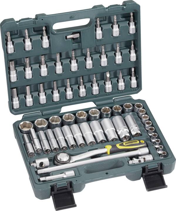 Jeu de clés à douille Brüder Mannesmann M 2045-SL  métrique 3/8" (10 mm) 61 pièces