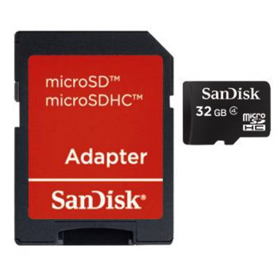 Carte mémoire SDHC UHS-I classe 4 de 32 Go SanDisk avec adaptateur