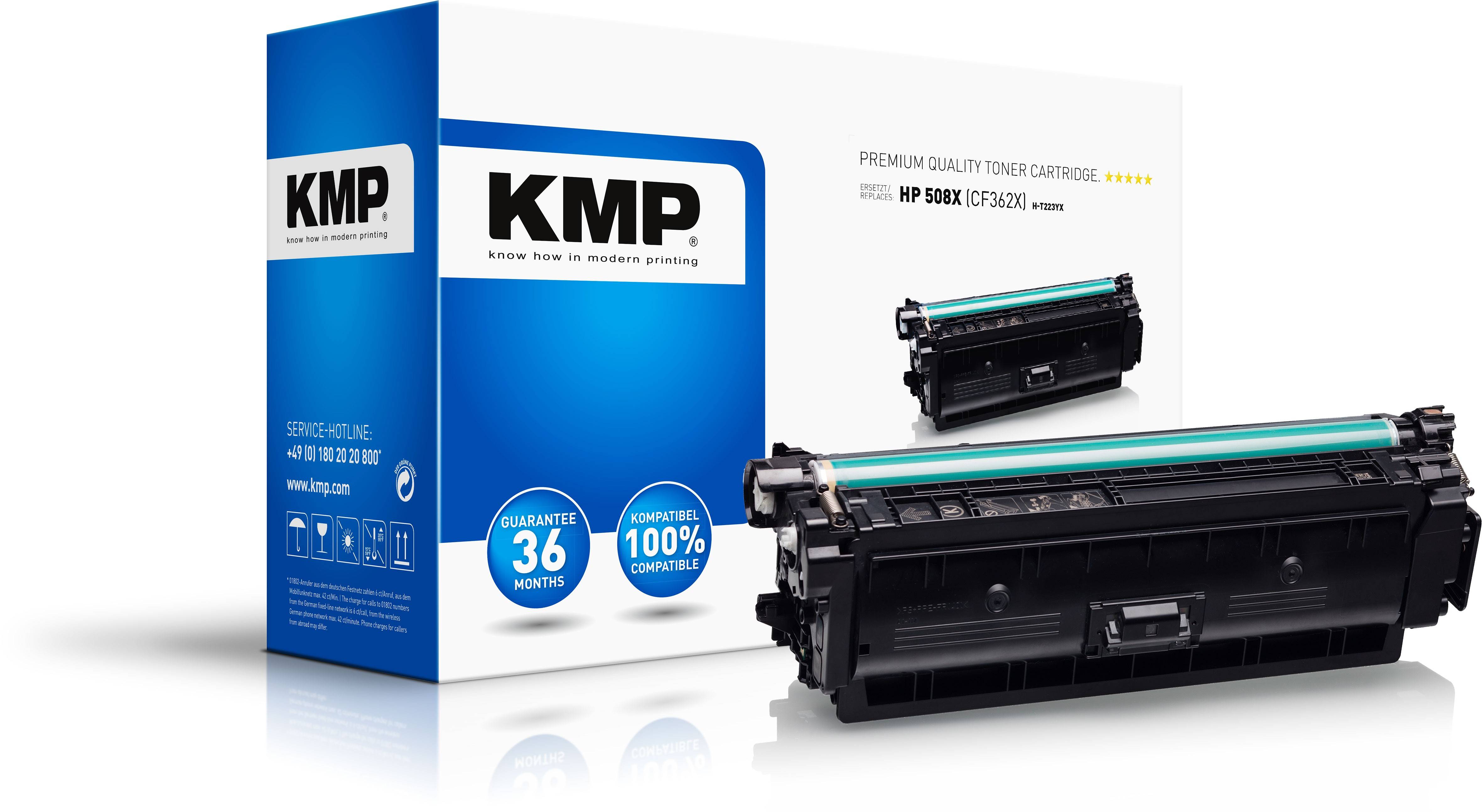 KMP H-T223YX Toner remplace HP 508X, CF362X jaune 9500 pages compatible Cassette de toner-1