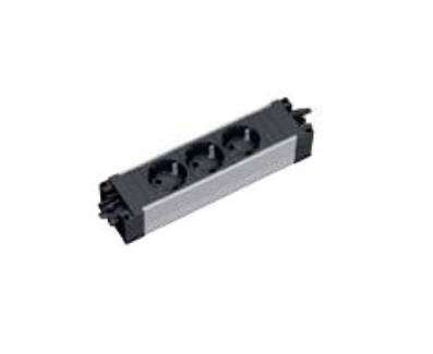 Bachmann 906.1075 Bloc multiprise sans interrupteur aluminium, noir contact de protection-2