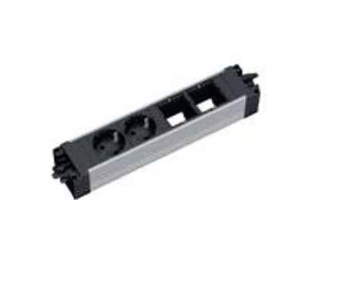 Bachmann 906.009 Bloc multiprise sans interrupteur noir, gris contact de protection-2