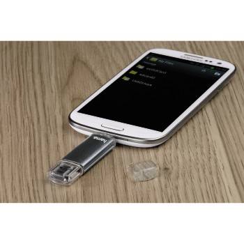 Hama FlashPen "Laeta Twin" Mémoire supplémentaire USB pour smartphone/tablette gris 8 GB USB 2.0, Micro USB 2.0-1
