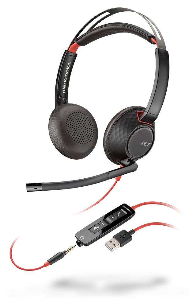 Plantronics Blackwire C5220 Micro-casque supra-auriculaire filaire Stereo noir, rouge Noise Cancelling mise en sourdine -1