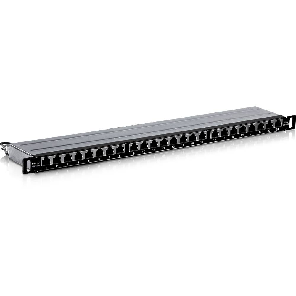 TRENDnet TC-P24C6AHS Panneau de brassage Cat6A blindé, 1/2U-2