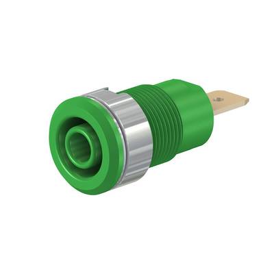 Douille de sécurité embase femelle Ø douilles 4 mm Stäubli SLB4-F6,3 23.3060-25 vert 1 pc(s)-0
