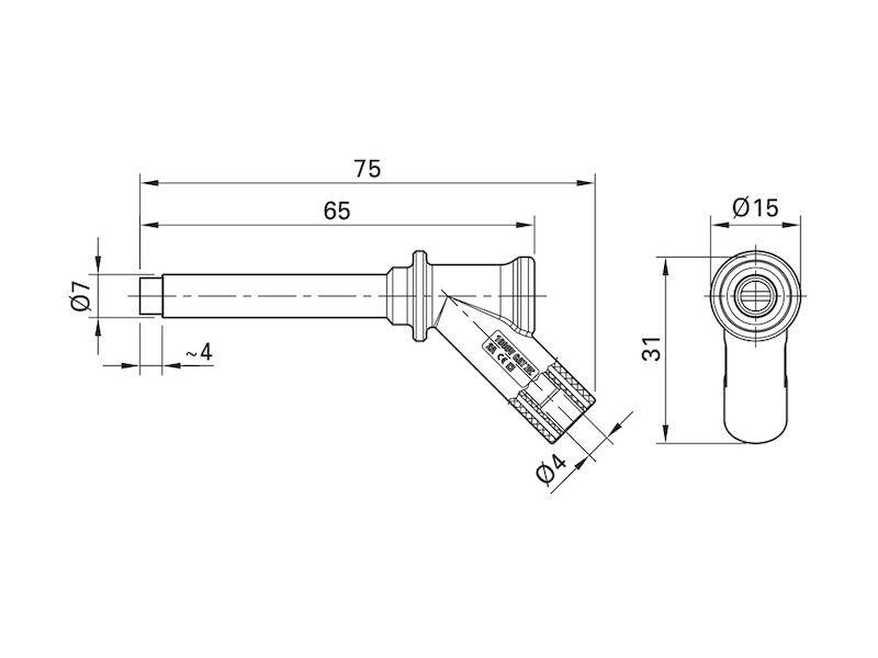 Pointe de touche de sécurité Stäubli XMA-7L 66.9509-21 enfichable 4 mm CAT IV 1000 V noir 1 pc(s)-1