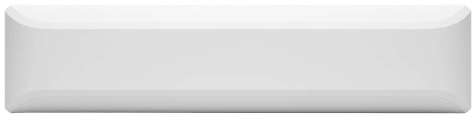 Carreau rectangulaire blanc brillant avec des coins arrondis dans une représentation minimaliste.