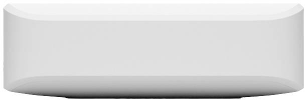 Un appareil rectangulaire blanc, probablement un haut-parleur ou un appareil électroménager, à la forme minimaliste et moderne.