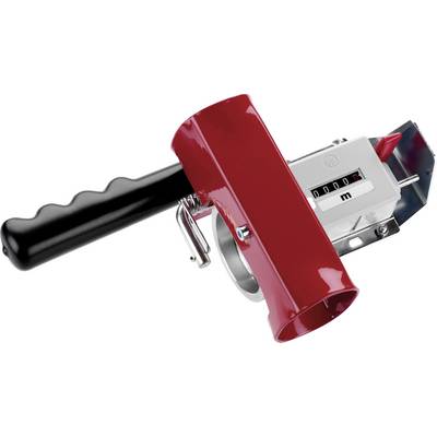 Dispositif de marquage maniable avec un boîtier rouge et un compteur, utilisé pour le marquage de produits.