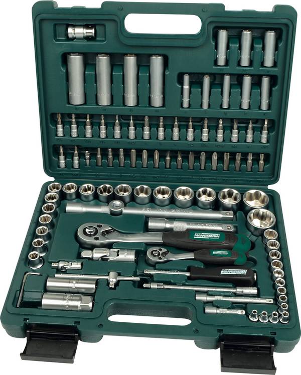 Brüder Mannesmann  Jeu de clés à douille métrique 1/4" (6.3 mm), 1/2" (12.5 mm) 94 pièces M 2055-SL