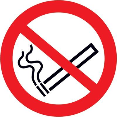 Panneau d'interdiction Interdiction de fumer Film autocollant (Ø) 100 mm  ISO 7010 1 pc(s)