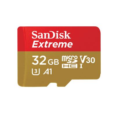 Carte microSDHC SanDisk Extreme® Mobile 32 GB Class 10, UHS-I, UHS-Class 3, v30 Video Speed Class avec adaptateur SD, St