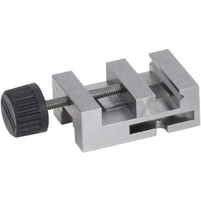 Clé à molette en métal avec poignée noire, de forme rectangulaire, montée sur un mécanisme de serrage pour la fixation de pièces.