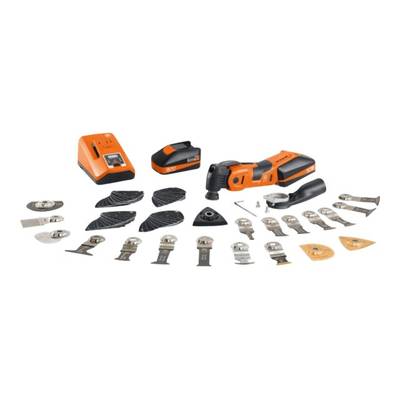 Outil multifonction sans fil Fein MULTIMASTER AMM 700 Max Top 7 129 34 61 00 0 + 2 batteries 65 pièces 18 V 3 Ah