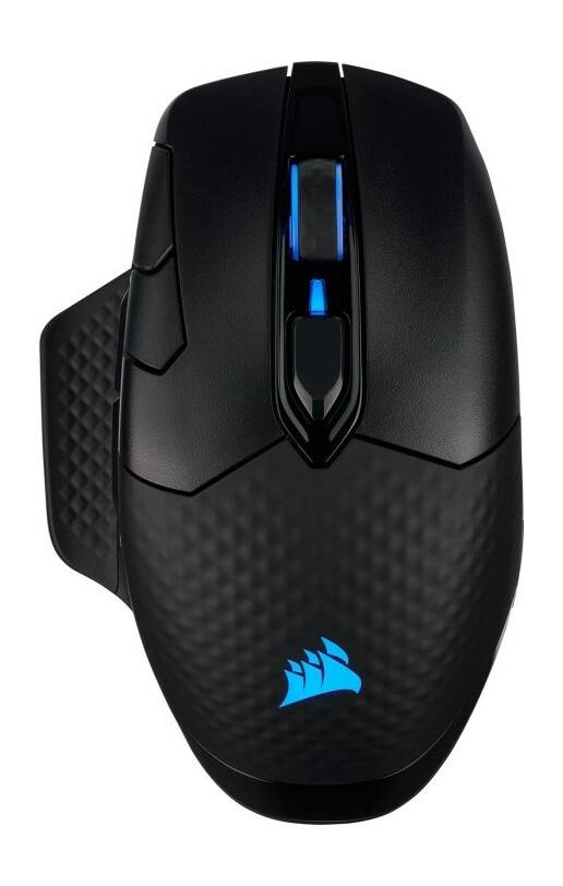 Corsair DARK CORE RGB PRO, Droitier, Optique, RF Wireless + Bluetooth + USB Type-A, 18000 DPI, Noir-0