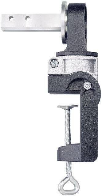 Un serre-joint avec une articulation pivotante permettant de maintenir des objets à différents angles. Idéal pour les travaux d'atelier.