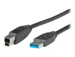 Câble USB 3.2 Gen 1 ROLINE, type A-B, noir, 0,8 m