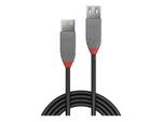 Câble USB Lindy 36700 0,2 m USB 2.0 USB A noir, gris