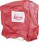 Housse de protection rouge avec logo blanc 'Leica', adaptée à un triangle géodésique Leica. Protège l'appareil contre la poussière et les intempéries.