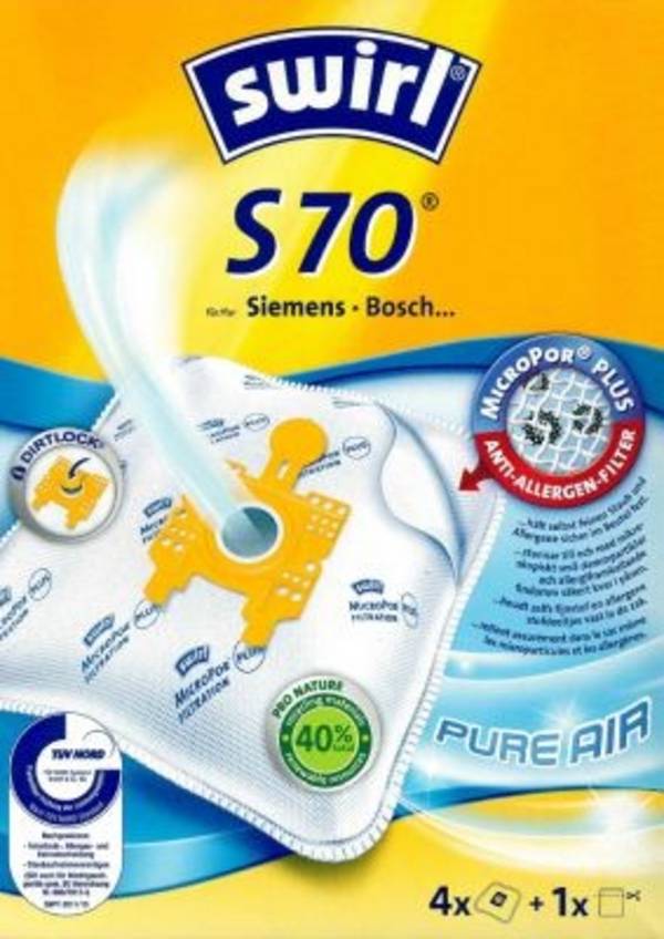 Sac aspirateur Swirl S70 MicroPor Plus pour aspirateurs Siemens et Bosch