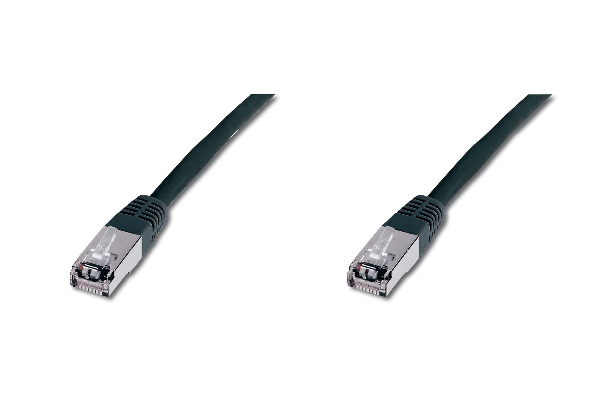 Câble réseau RJ45 SF/UTP, Cat. 5e droit Digitus - [1x RJ45 mâle - 1x RJ45 mâle] - 10.00 m - noir - DK-1531-100/BL-2