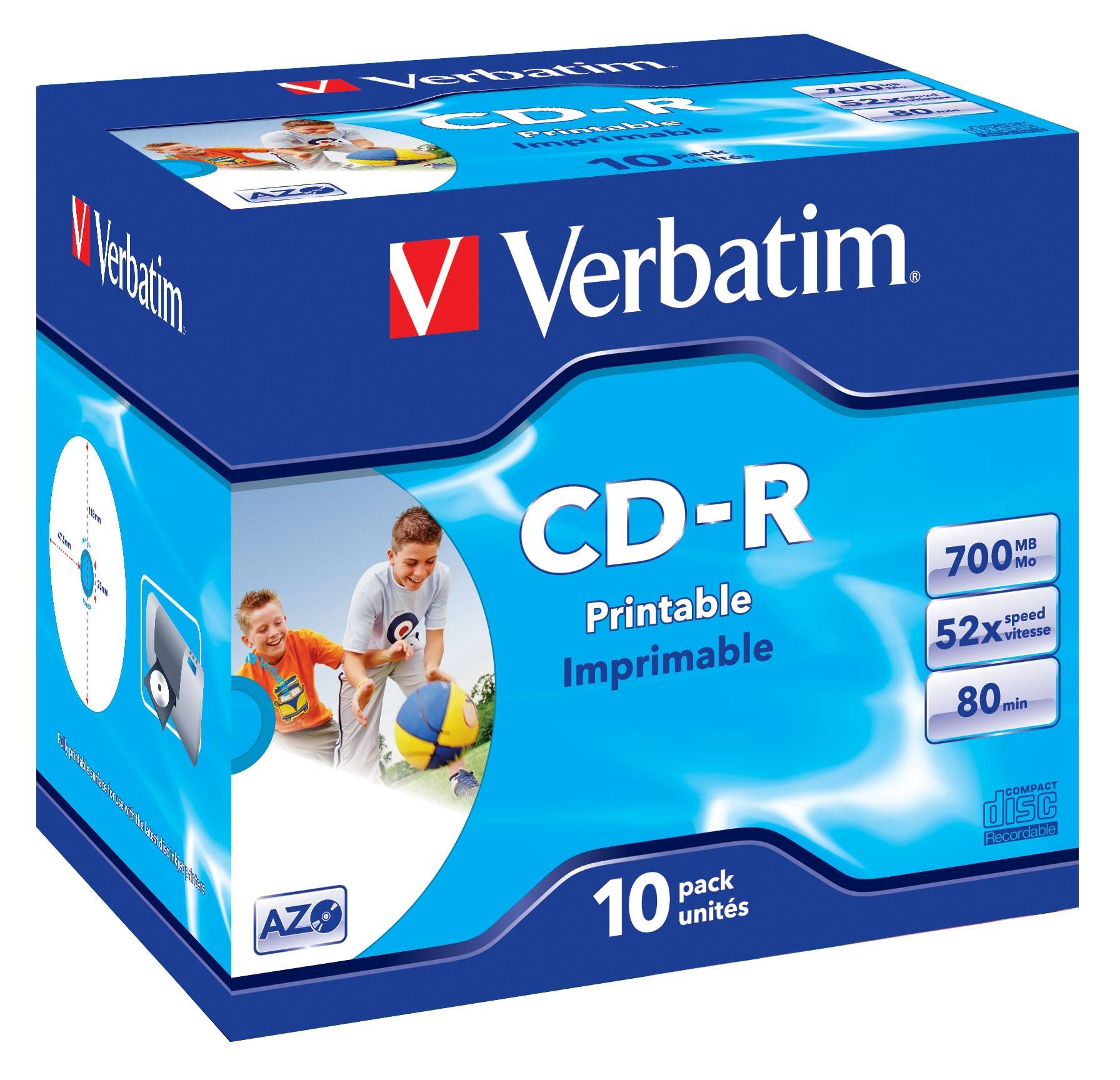 CD-R/700MB 80Min 52x SupAZO JC 10pk Prt-1