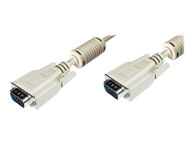 Câble de raccordement Digitus VGA Fiche mâle VGA 15 pôles, Fiche mâle VGA 15 pôles 15.00 m beige DK-310103-150-E avec no-2